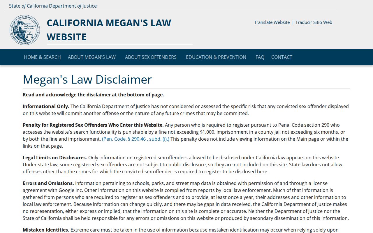 Seaside people search using California Megan's Law public registry