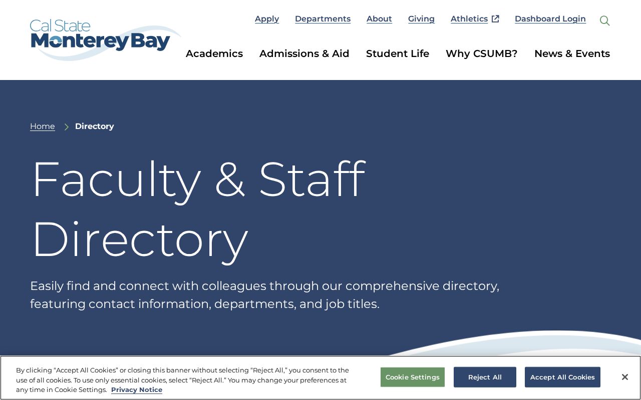 Seaside people directories page for CSUMB faculty and staff